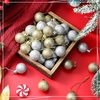 image:imageSumind 48 Pcs Christmas Mini Balls Ornaments Miniature Glitter Balls Xmas Tree Small Hanging Decorations Pendants for Holiday Party Wedding DIY Craft Home Decor Glitter Colors08 InchGold  Silver