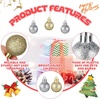 image:imageSumind 48 Pcs Christmas Mini Balls Ornaments Miniature Glitter Balls Xmas Tree Small Hanging Decorations Pendants for Holiday Party Wedding DIY Craft Home Decor Glitter Colors08 InchGold  Silver