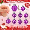image:imageSumind 48 Pieces Christmas Mini Balls Ornaments 12 Inch Miniature Glitter Balls Xmas Tree Small Hanging Decorations Pendants for Holiday Party Wedding Home DIY Craft DecorClassic StyleRedPurple