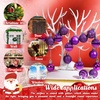 image:imageSumind 48 Pieces Christmas Mini Balls Ornaments 12 Inch Miniature Glitter Balls Xmas Tree Small Hanging Decorations Pendants for Holiday Party Wedding Home DIY Craft DecorClassic StyleRedPurple