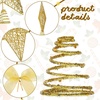 image:imageSumind 98 x 118 Inch Christmas Star Tree Topper Glittered Star Metal Plug in Treetop Ornaments with Bow and 30 LED String Light for Christmas Tree Indoor Holiday Party DecorationBlackGold