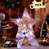 image:imageSumind 98 x 118 Inch Christmas Star Tree Topper Glittered Star Metal Plug in Treetop Ornaments with Bow and 30 LED String Light for Christmas Tree Indoor Holiday Party DecorationBlackGold Rose
