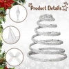 image:imageSumind 98 x 118 Inch Christmas Star Tree Topper Glittered Star Metal Plug in Treetop Ornaments with Bow and 30 LED String Light for Christmas Tree Indoor Holiday Party DecorationBlackWhite