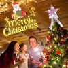 image:imageSumind 98 x 118 Inch Christmas Star Tree Topper Glittered Star Metal Plug in Treetop Ornaments with Bow and 30 LED String Light for Christmas Tree Indoor Holiday Party DecorationBlackPink