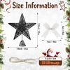 image:imageSumind 98 x 118 Inch Christmas Star Tree Topper Glittered Star Metal Plug in Treetop Ornaments with Bow and 30 LED String Light for Christmas Tree Indoor Holiday Party DecorationBlackBlack