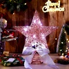 image:imageSumind 98 x 118 Inch Christmas Star Tree Topper Glittered Star Metal Plug in Treetop Ornaments with Bow and 30 LED String Light for Christmas Tree Indoor Holiday Party DecorationBlackPink