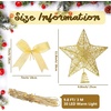 image:imageSumind 98 x 118 Inch Christmas Star Tree Topper Glittered Star Metal Plug in Treetop Ornaments with Bow and 30 LED String Light for Christmas Tree Indoor Holiday Party DecorationBlackGold
