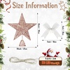image:imageSumind 98 x 118 Inch Christmas Star Tree Topper Glittered Star Metal Plug in Treetop Ornaments with Bow and 30 LED String Light for Christmas Tree Indoor Holiday Party DecorationBlackGold Rose