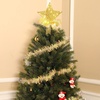 image:imageSumind 98 x 118 Inch Christmas Star Tree Topper Glittered Star Metal Plug in Treetop Ornaments with Bow and 30 LED String Light for Christmas Tree Indoor Holiday Party DecorationBlackGold