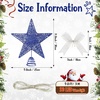 image:imageSumind 98 x 118 Inch Christmas Star Tree Topper Glittered Star Metal Plug in Treetop Ornaments with Bow and 30 LED String Light for Christmas Tree Indoor Holiday Party DecorationBlackBlue