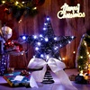 image:imageSumind 98 x 118 Inch Christmas Star Tree Topper Glittered Star Metal Plug in Treetop Ornaments with Bow and 30 LED String Light for Christmas Tree Indoor Holiday Party DecorationBlackBlack