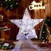 image:imageSumind 98 x 118 Inch Christmas Star Tree Topper Glittered Star Metal Plug in Treetop Ornaments with Bow and 30 LED String Light for Christmas Tree Indoor Holiday Party DecorationBlackWhite