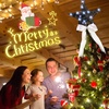 image:imageSumind 98 x 118 Inch Christmas Star Tree Topper Glittered Star Metal Plug in Treetop Ornaments with Bow and 30 LED String Light for Christmas Tree Indoor Holiday Party DecorationBlackBlack