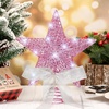 image:imageSumind 98 x 118 Inch Christmas Star Tree Topper Glittered Star Metal Plug in Treetop Ornaments with Bow and 30 LED String Light for Christmas Tree Indoor Holiday Party DecorationBlackPink