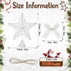 image:imageSumind 98 x 118 Inch Christmas Star Tree Topper Glittered Star Metal Plug in Treetop Ornaments with Bow and 30 LED String Light for Christmas Tree Indoor Holiday Party DecorationBlackWhite