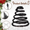 image:imageSumind 98 x 118 Inch Christmas Star Tree Topper Glittered Star Metal Plug in Treetop Ornaments with Bow and 30 LED String Light for Christmas Tree Indoor Holiday Party DecorationBlackBlack