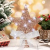 image:imageSumind 98 x 118 Inch Christmas Star Tree Topper Glittered Star Metal Plug in Treetop Ornaments with Bow and 30 LED String Light for Christmas Tree Indoor Holiday Party DecorationBlackGold Rose