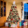 image:imageSumind 98 x 118 Inch Christmas Star Tree Topper Glittered Star Metal Plug in Treetop Ornaments with Bow and 30 LED String Light for Christmas Tree Indoor Holiday Party DecorationBlackGold Rose