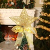 image:imageSumind 98 x 118 Inch Christmas Star Tree Topper Glittered Star Metal Plug in Treetop Ornaments with Bow and 30 LED String Light for Christmas Tree Indoor Holiday Party DecorationBlackGold