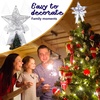 image:imageSumind 98 x 118 Inch Christmas Star Tree Topper Glittered Star Metal Plug in Treetop Ornaments with Bow and 30 LED String Light for Christmas Tree Indoor Holiday Party DecorationBlackSilver