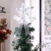 image:imageSumind 98 x 118 Inch Christmas Star Tree Topper Glittered Star Metal Plug in Treetop Ornaments with Bow and 30 LED String Light for Christmas Tree Indoor Holiday Party DecorationBlackSilver