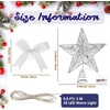 image:imageSumind 98 x 118 Inch Christmas Star Tree Topper Glittered Star Metal Plug in Treetop Ornaments with Bow and 30 LED String Light for Christmas Tree Indoor Holiday Party DecorationBlackSilver