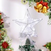image:imageSumind 98 x 118 Inch Christmas Star Tree Topper Glittered Star Metal Plug in Treetop Ornaments with Bow and 30 LED String Light for Christmas Tree Indoor Holiday Party DecorationBlackWhite