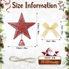 image:imageSumind 98 x 118 Inch Christmas Star Tree Topper Glittered Star Metal Plug in Treetop Ornaments with Bow and 30 LED String Light for Christmas Tree Indoor Holiday Party DecorationBlackRed