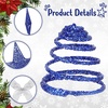 image:imageSumind 98 x 118 Inch Christmas Star Tree Topper Glittered Star Metal Plug in Treetop Ornaments with Bow and 30 LED String Light for Christmas Tree Indoor Holiday Party DecorationBlackBlue