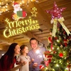 image:imageSumind 98 x 118 Inch Christmas Star Tree Topper Glittered Star Metal Plug in Treetop Ornaments with Bow and 30 LED String Light for Christmas Tree Indoor Holiday Party DecorationBlackRed