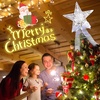 image:imageSumind 98 x 118 Inch Christmas Star Tree Topper Glittered Star Metal Plug in Treetop Ornaments with Bow and 30 LED String Light for Christmas Tree Indoor Holiday Party DecorationBlackWhite