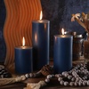 image:imageSumind Set of 12 Pillar Candles Bulk 3x 4 6 8 Dripless Unscented Poured Candles Long Clean Burning Tapers for Wedding Rustic Party Spa Bath Home Decor Relaxation All OccasionsIvoryNavy Blue