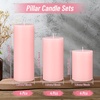 image:imageSumind Set of 12 Pillar Candles Bulk 3x 4 6 8 Dripless Unscented Poured Candles Long Clean Burning Tapers for Wedding Rustic Party Spa Bath Home Decor Relaxation All OccasionsIvoryPink