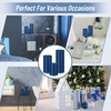 image:imageSumind Set of 12 Pillar Candles Bulk 3x 4 6 8 Dripless Unscented Poured Candles Long Clean Burning Tapers for Wedding Rustic Party Spa Bath Home Decor Relaxation All OccasionsIvoryNavy Blue