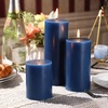 image:imageSumind Set of 12 Pillar Candles Bulk 3x 4 6 8 Dripless Unscented Poured Candles Long Clean Burning Tapers for Wedding Rustic Party Spa Bath Home Decor Relaxation All OccasionsIvoryNavy Blue
