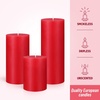 image:imageSumind Set of 12 Pillar Candles Bulk 3x 4 6 8 Dripless Unscented Poured Candles Long Clean Burning Tapers for Wedding Rustic Party Spa Bath Home Decor Relaxation All OccasionsIvoryRed