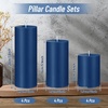 image:imageSumind Set of 12 Pillar Candles Bulk 3x 4 6 8 Dripless Unscented Poured Candles Long Clean Burning Tapers for Wedding Rustic Party Spa Bath Home Decor Relaxation All OccasionsIvoryNavy Blue