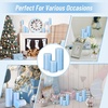 image:imageSumind Set of 12 Pillar Candles Bulk 3x 4 6 8 Dripless Unscented Poured Candles Long Clean Burning Tapers for Wedding Rustic Party Spa Bath Home Decor Relaxation All OccasionsIvoryBlue
