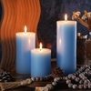 image:imageSumind Set of 12 Pillar Candles Bulk 3x 4 6 8 Dripless Unscented Poured Candles Long Clean Burning Tapers for Wedding Rustic Party Spa Bath Home Decor Relaxation All OccasionsIvoryBlue