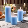 image:imageSumind Set of 12 Pillar Candles Bulk 3x 4 6 8 Dripless Unscented Poured Candles Long Clean Burning Tapers for Wedding Rustic Party Spa Bath Home Decor Relaxation All OccasionsIvoryBlue