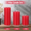 image:imageSumind Set of 12 Pillar Candles Bulk 3x 4 6 8 Dripless Unscented Poured Candles Long Clean Burning Tapers for Wedding Rustic Party Spa Bath Home Decor Relaxation All OccasionsIvoryRed