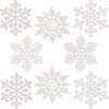 image:image8 Pcs Large Snowflakes Extra Large Outdoor Christmas Ornaments 12 Glittered Snowflakes Decorations Oversized Christmas Tree Ornaments Winter Indoor Outdoor Window Hanging Decorations WhiteWhite