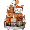 image:imageSumind 15 Pcs Fall Decorations for Home Fall Tiered Tray Decor SetPumpkin  Maple Leaves Pumpkin Wooden Signs Thanksgiving Table Signs Rustic Farmhouse Tabletop Centerpieces Autumn Harvest DecorHarvest