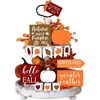 image:imageSumind 15 Pcs Fall Decorations for Home Fall Tiered Tray Decor SetPumpkin  Maple Leaves Pumpkin Wooden Signs Thanksgiving Table Signs Rustic Farmhouse Tabletop Centerpieces Autumn Harvest DecorAutumn