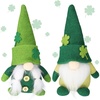 image:imageSumind 2 Pack St Patricks Day Gnome Decoration Green Irish Saint Leprechaun Tomte Plush Gnomes Doll Dwarf Felt Shamrock Gnome for Tiered Tray Home St Patricks Day Decor OrnamentsSweet StyleSweet Style