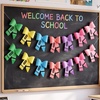 image:imageSumind 2 Pcs Back to School Decorations Banner 7 ft Felt Pencil Bow Garland 3D First Day of School Hanging Backdrop Ornament for Classroom Pencil Teacher Party Decoration Gift98 ftBlue White3 PcsPastel