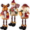 image:imageSumind 3 Pcs Christmas Sitting Doll Santa Claus Snowman Reindeer Sitter Christmas Ornament with Long Legs Xmas Figurines Plush for Table Fireplace Home DecorationChristmas