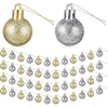 image:imageSumind 48 Pcs Christmas Mini Balls Ornaments Miniature Glitter Balls Xmas Tree Small Hanging Decorations Pendants for Holiday Party Wedding DIY Craft Home Decor Glitter Colors08 InchGold  Silver