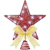 image:imageSumind 98 x 118 Inch Christmas Star Tree Topper Glittered Star Metal Plug in Treetop Ornaments with Bow and 30 LED String Light for Christmas Tree Indoor Holiday Party DecorationBlackRed