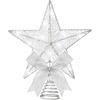 image:imageSumind 98 x 118 Inch Christmas Star Tree Topper Glittered Star Metal Plug in Treetop Ornaments with Bow and 30 LED String Light for Christmas Tree Indoor Holiday Party DecorationBlackWhite